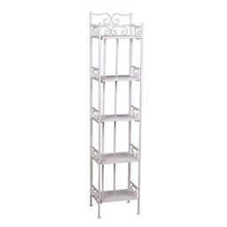 [V6459520000] Scaffale metallo new jessica stretto 5 piani bianco brush cm 28x23h132