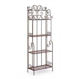[B0720431] Scaffale pieghevole quattro ripiani in acciaio Marrone MELANIE 57x28x h164 cm