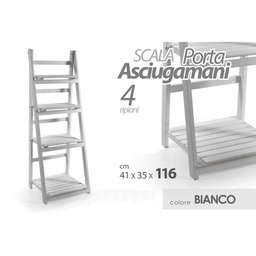 [GIC753176] Scala portasciugamani scaffale bagno arredo bianco cm 41 x 35 x 116 h