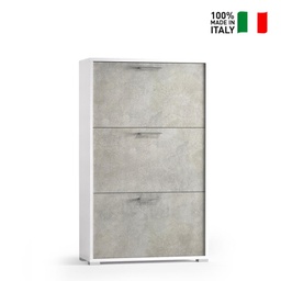 [TEREL6003BC] Scarpiera Con Tre Ante Fino A Nove Paia Di Scarpe bianco ante cemento