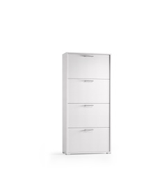[TEREL7004B/BIANCO] Scarpiera Doppia Profondità Con 4 Ante Fino A 18 Paia Di Scarpe bianco/bianco