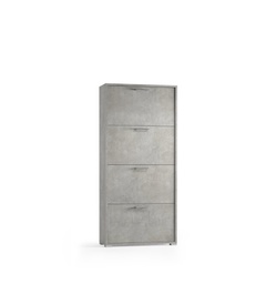 [TEREL7004BETON] Scarpiera Doppia Profondità Con 4 Ante Fino A 18 Paia Di Scarpe cemento