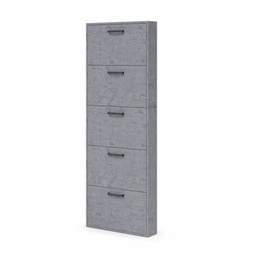 [A17171] Scarpiera Slim 5 ribalte grigio cemento legno nobilitato h.180x65x15 cm