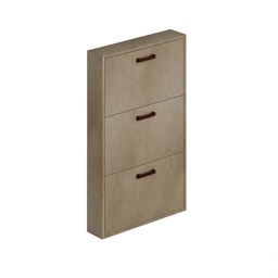 [AZ896230] Scarpiera Slim Argilla Frassinato in legno nobilitato 3 ribalte cm h108x65x15