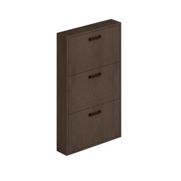 [AZ896247] Scarpiera Slim Fango Frassinato in legno nobilitato 3 ribalte cm h108x65x15