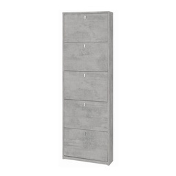 [ASK555CECEK] Scarpiera slim cinque ante Beton Cemento 63x18x h190 cm