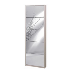 [OSK555OLSPK] Scarpiera slim cinque ante a specchio Olmo Chiaro 63x18x h190 cm