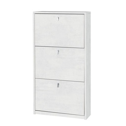 [OSK553OSOSK] Scarpiera slim salvaspazio tre ante Bianco Ossido 63x18x h117 cm