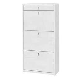 [ASK567OSOSK] Scarpiera slim salvaspazio tre ante un cassetto Bianco Ossido 63x29x h127 cm