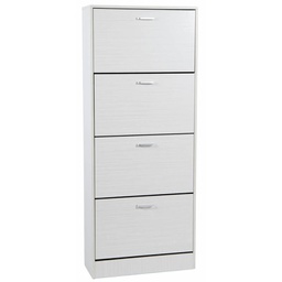 [19636207] Scarpiere in legno truciolato - 4 ante, 63x24x155, bianco legno