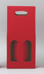 [19626503] Scatola P/2 Bottiglie Cm.18,5X9,5X40H Cartone Rosso Ondulato decorazione di Natale