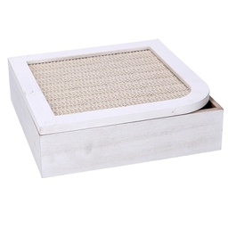 [V5962250000] Scatola portathe legno bianco quadro cm20x20h6