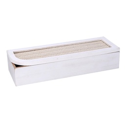 [V5962280000] Scatola portathe legno bianco rettangolare cm29x10h6