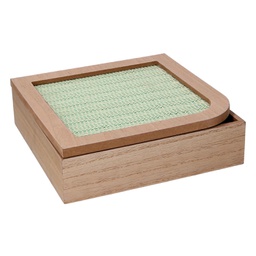 [V5962230000] Scatola portathe legno marrone quadro cm20x20h6