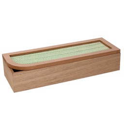 [V5962260000] Scatola portathe legno marrone rettangolare cm29x10h6