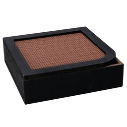 [V5962240000] Scatola portathe legno nero quadro cm20x20h6