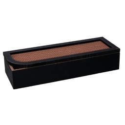 [V5962270000] Scatola portathe legno nero rettangolare cm29x10h6