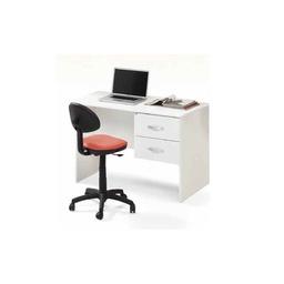 [A10025] Scrivania 2 cassetti Bianco Frassinato in legno nobilitato H.75x119x64 cm