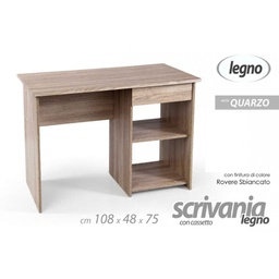 [GIC769887] Scrivania cameretta con cassetto e vano laterale rovere cm 108