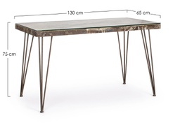 [B0740250] Scrivania cemento e metallo Atlantide cm 130 x 65