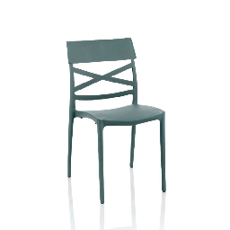 [FZ98178] Sedia Esme polipropilene grigio metal schienale incrocio
