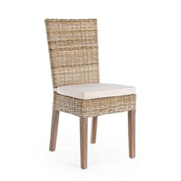 [B0671131] Sedia Intrecciata in Mogano Tavira
