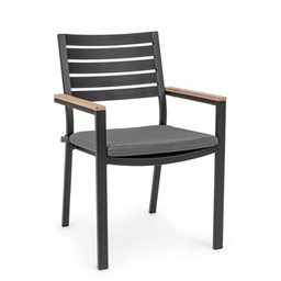[B0663167] Sedia con braccioli da esterno Belmar naturale-antracite