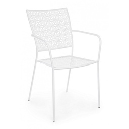 [B0802460] Sedia con braccioli da esterno Jodie bianco