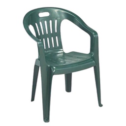 [1906189] Sedia da esterno in plastica verde con braccioli Piona