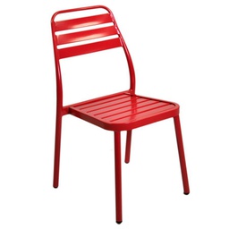 [V6440450000] Sedia da giardino esterno rossa impilabile cm49x58h45-88