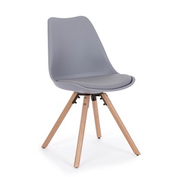 [B0733422] Sedia moderna legno plastica similpelle grigio New trend cm 59 x 49 x 83,5