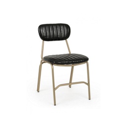 [B0746115] Sedia moderna retro Addy con struttura in acciaio similpelle nero