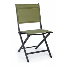 [B0662547] Sedia per esterno in alluminio Antracite Verde ELIN 47x57x h88 cm
