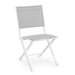 [B0662506] Sedia per esterno in alluminio Bianco Grigio ELIN 47x57x h88 cm