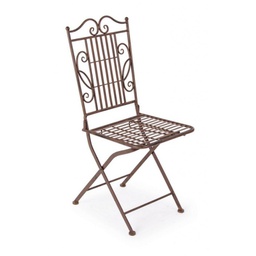 [B0720427] Sedia pieghevole in acciaio Marrone MELANIE 38x51x h92 cm
