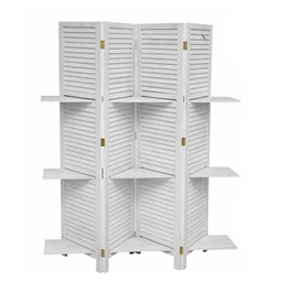 [GIC740824] Separe ' in legno 4 pannelli in legno bianco shabby 165 xh.170 cm