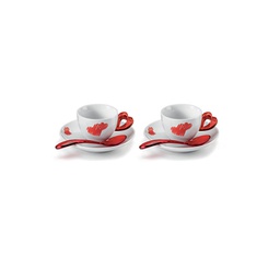 [2006275] Set 2 Tazzine caffè Love Guzzini con piattino