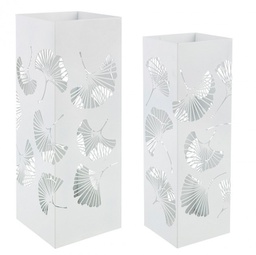 [B0723183] Set 2 porta ombrello metallo bianco Ginko