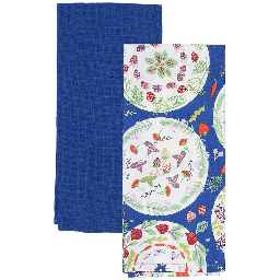 [20003605] Set 2 strofinacci 45x70 cm in cotone blu