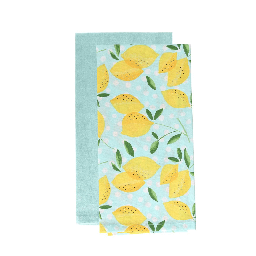 [19907407] Set 2 strofinacci in cotone giallo 45x70 cm