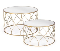 [B0746205] Set 2 tavolini metallo Elenor