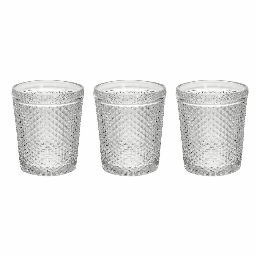 [2003746] Set 3 Bicchieri 300 cc Diamante in vetro trasparente