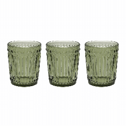 [2003740] Set 3 Bicchieri Verde Cc300 Dorico Vetro Verde