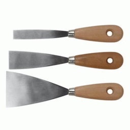 [332627] Set 3 Spatole Spatola Per Stucco Maxi Manico Legno Multiuso