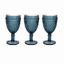 [2003743] Set 3 calici blu 310 cc Dorico in vetro blu