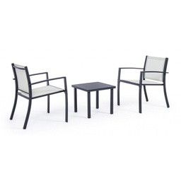 [B0662993] Set 3 pezzi da giardino salotto in metallo Auri antracite