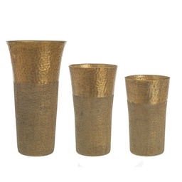 [B0184183] Set 3 vasi alluminio oro Hammel