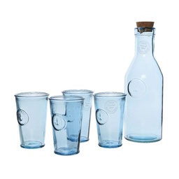 [1943408] Set caraffa e 4 bicchieri in vetro decoro ancora Kaemingk