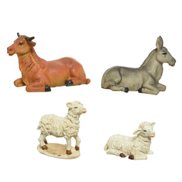 [19974683] Set di 4 animali per presepe, altezza 3,7 cm