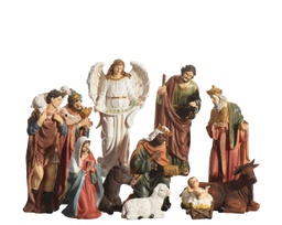 [20102563] Set di natività in poliresina L 11.5 x P 8.3 x H 29.5 cm